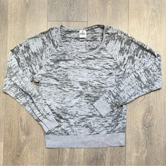 PINK Victoria's Secret Grey Burnout Long Sleeve Top T-shirt Size Small - Picture 9 of 14